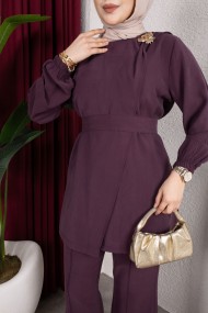 İpek Tesettür Takım - Mürdüm