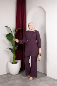 İpek Tesettür Takım - Mürdüm