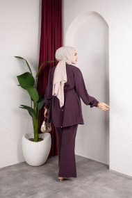 İpek Tesettür Takım - Mürdüm