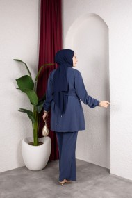 İpek Tesettür Takım - Lacivert