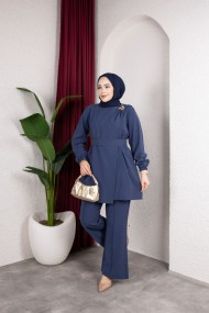 İpek Tesettür Takım - Lacivert