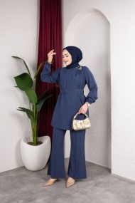 İpek Tesettür Takım - Lacivert