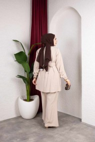 İpek Tesettür Takım - Bej