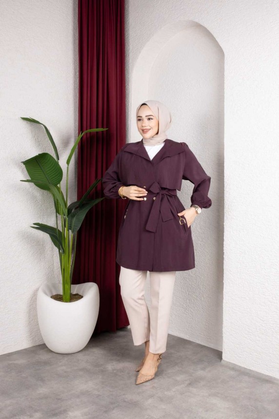 Naz Tesettür Kap - Mürdüm