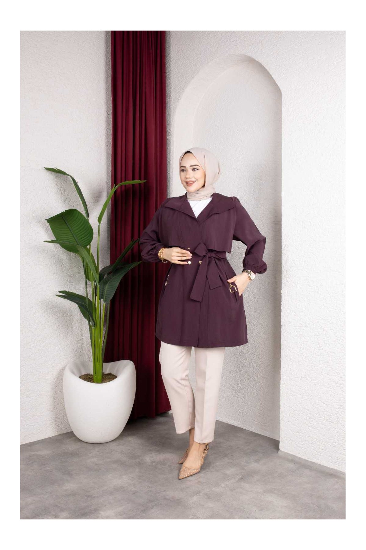 Naz Tesettür Kap - Mürdüm