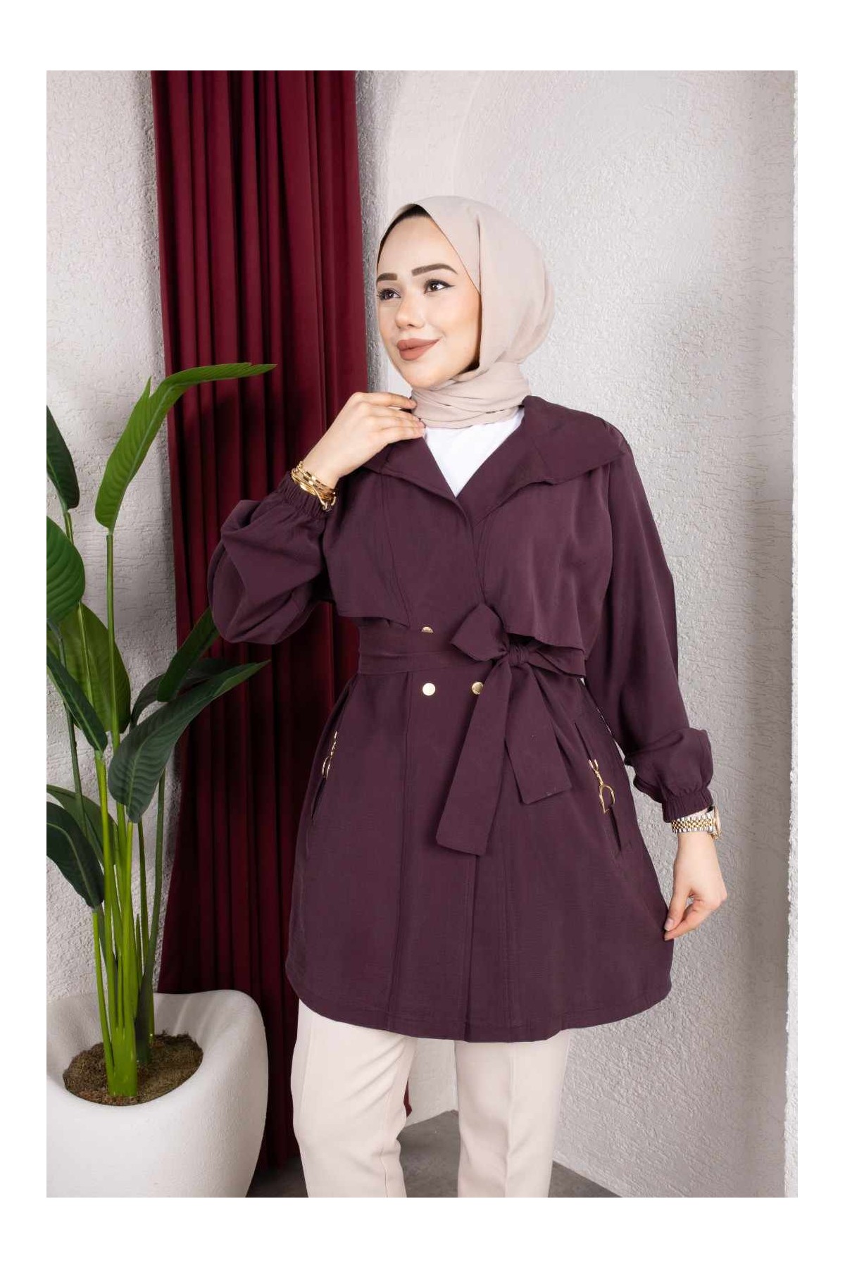 Naz Tesettür Kap - Mürdüm