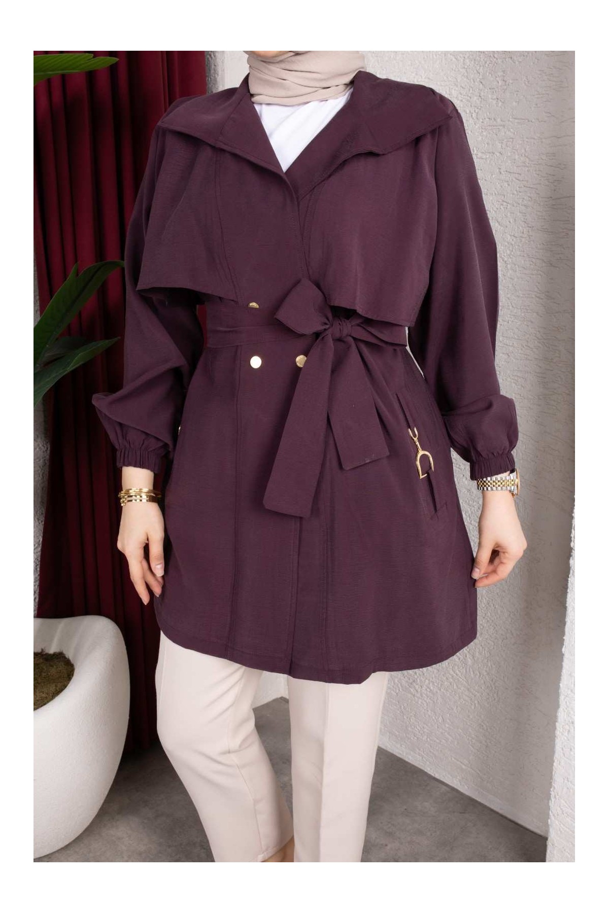 Naz Tesettür Kap - Mürdüm