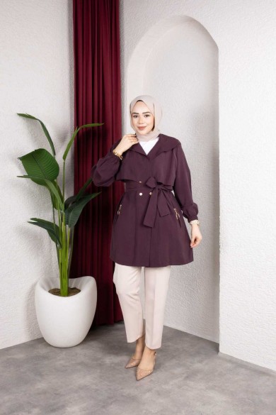 Naz Tesettür Kap - Mürdüm