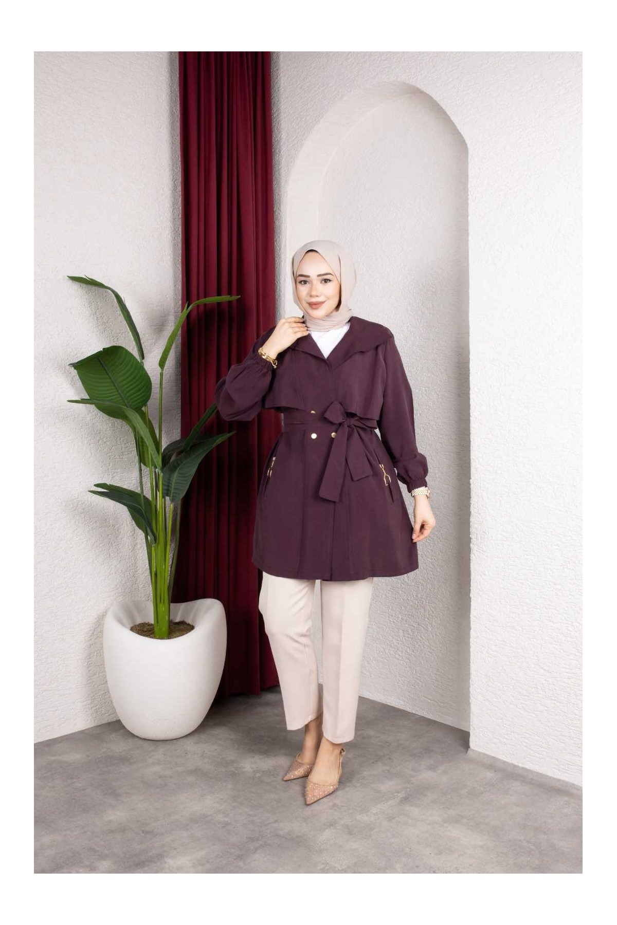 Naz Tesettür Kap - Mürdüm