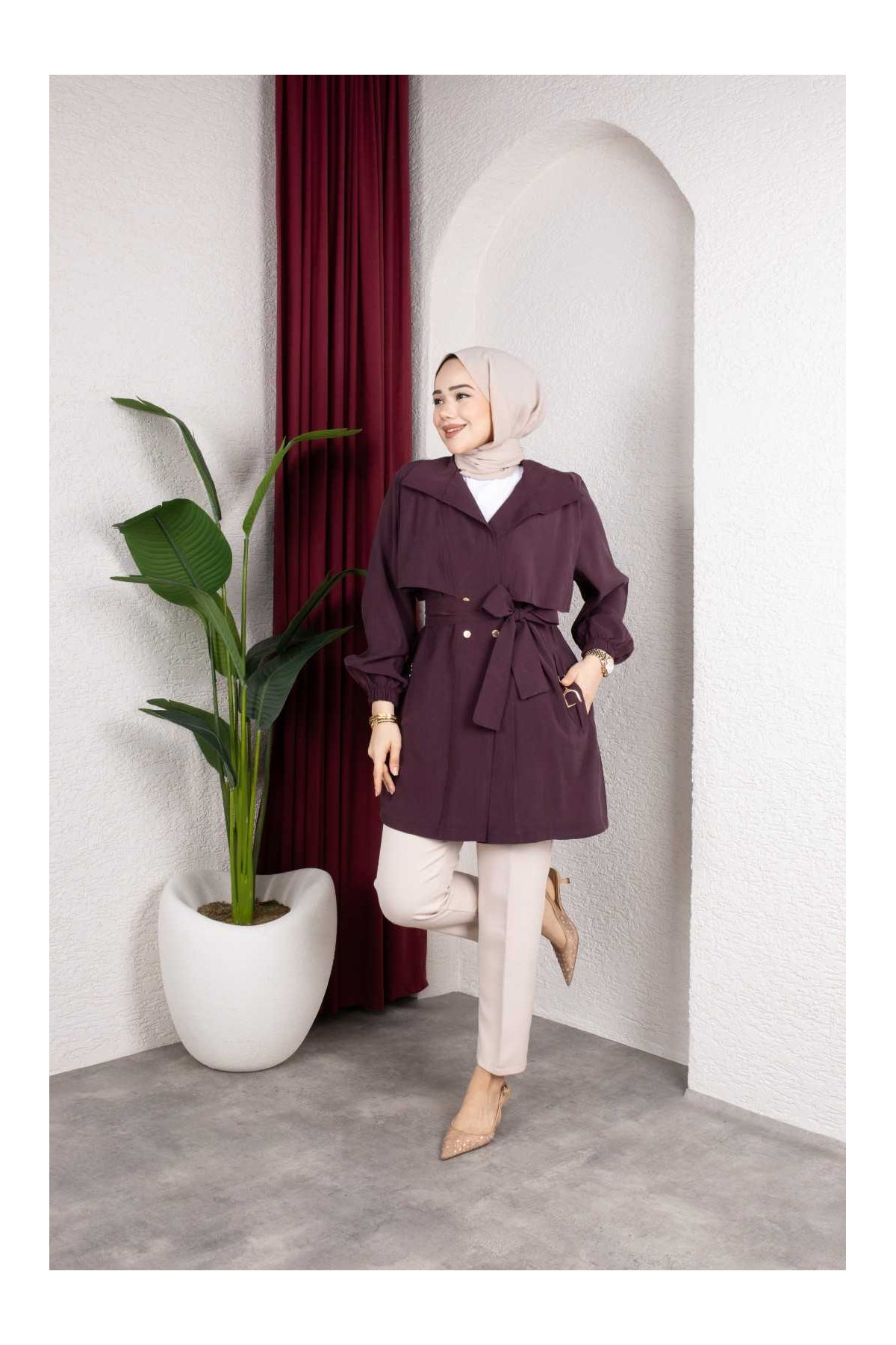 Naz Tesettür Kap - Mürdüm