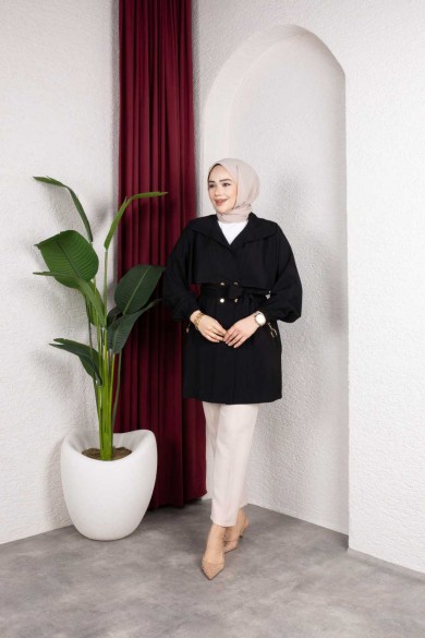 Naz Tesettür Kap - Siyah