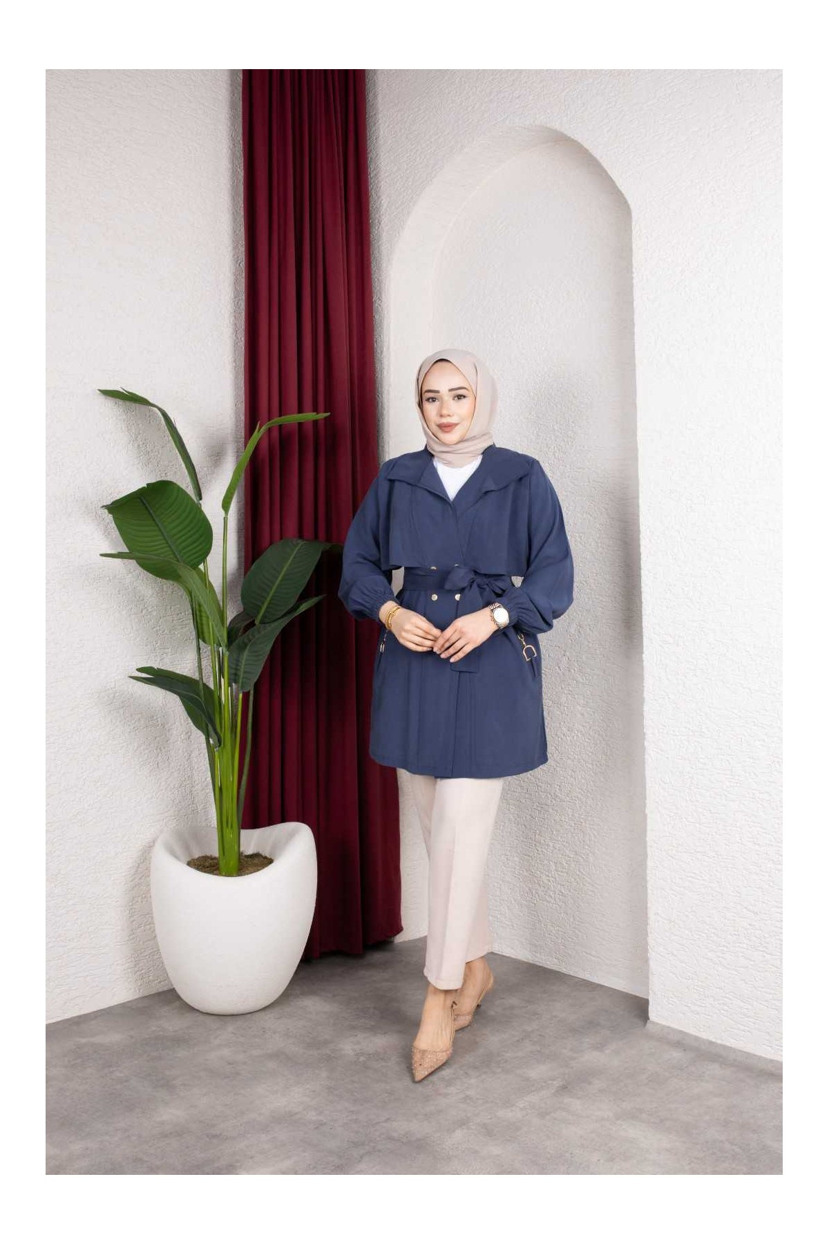 Naz Tesettür Kap - İndigo