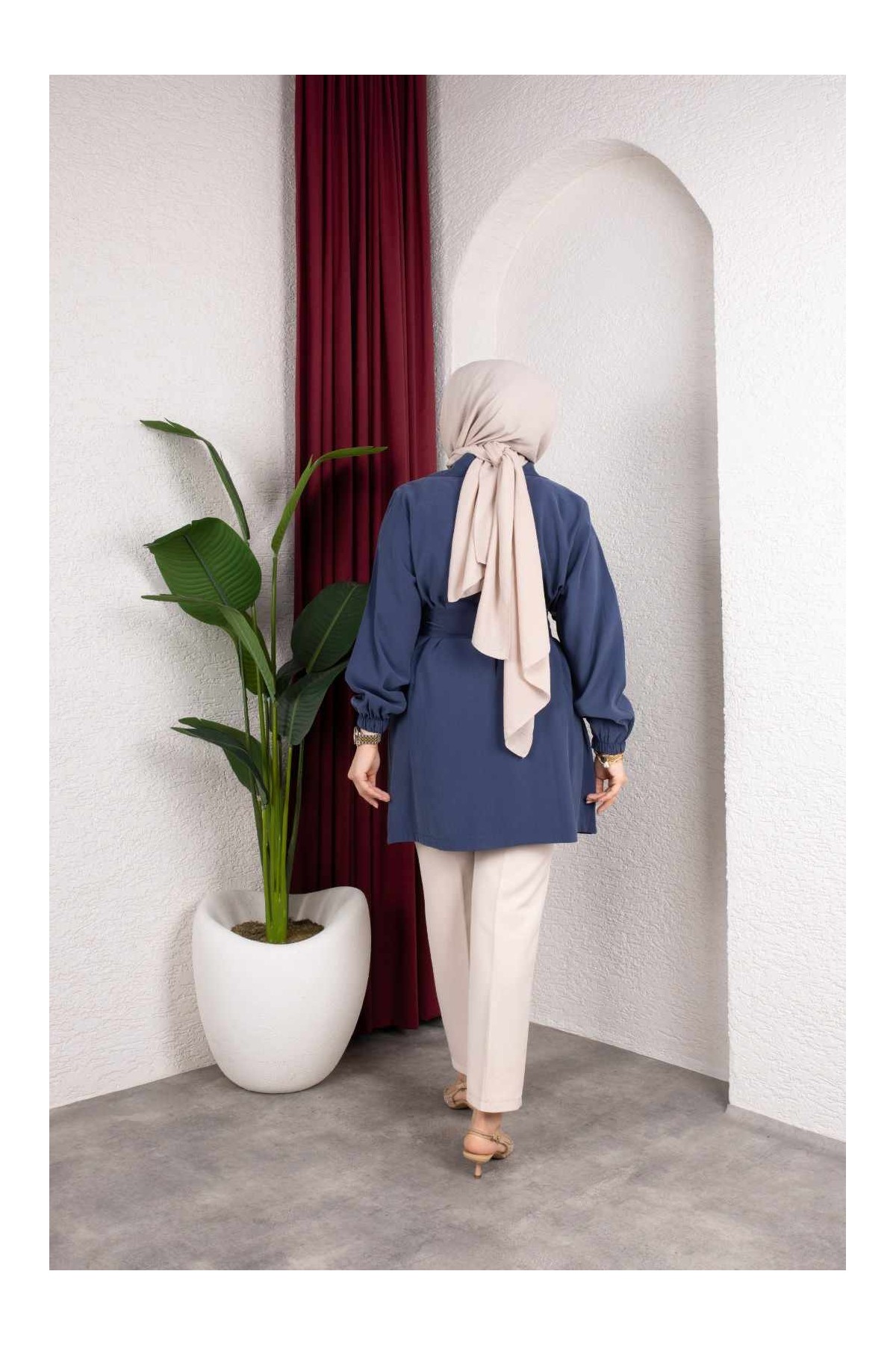 Naz Tesettür Kap - İndigo