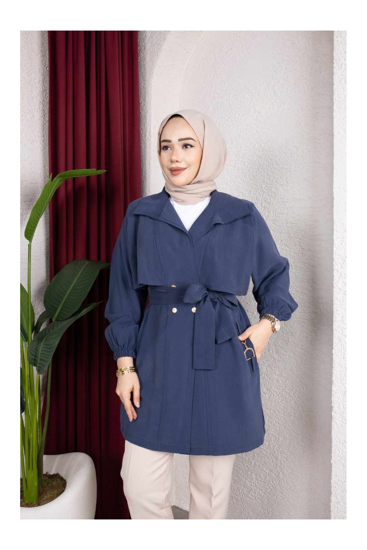 Naz Tesettür Kap - İndigo