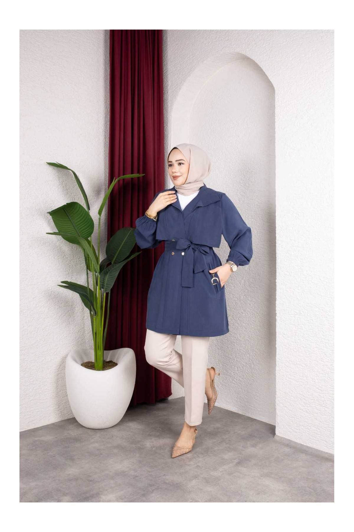 Naz Tesettür Kap - İndigo