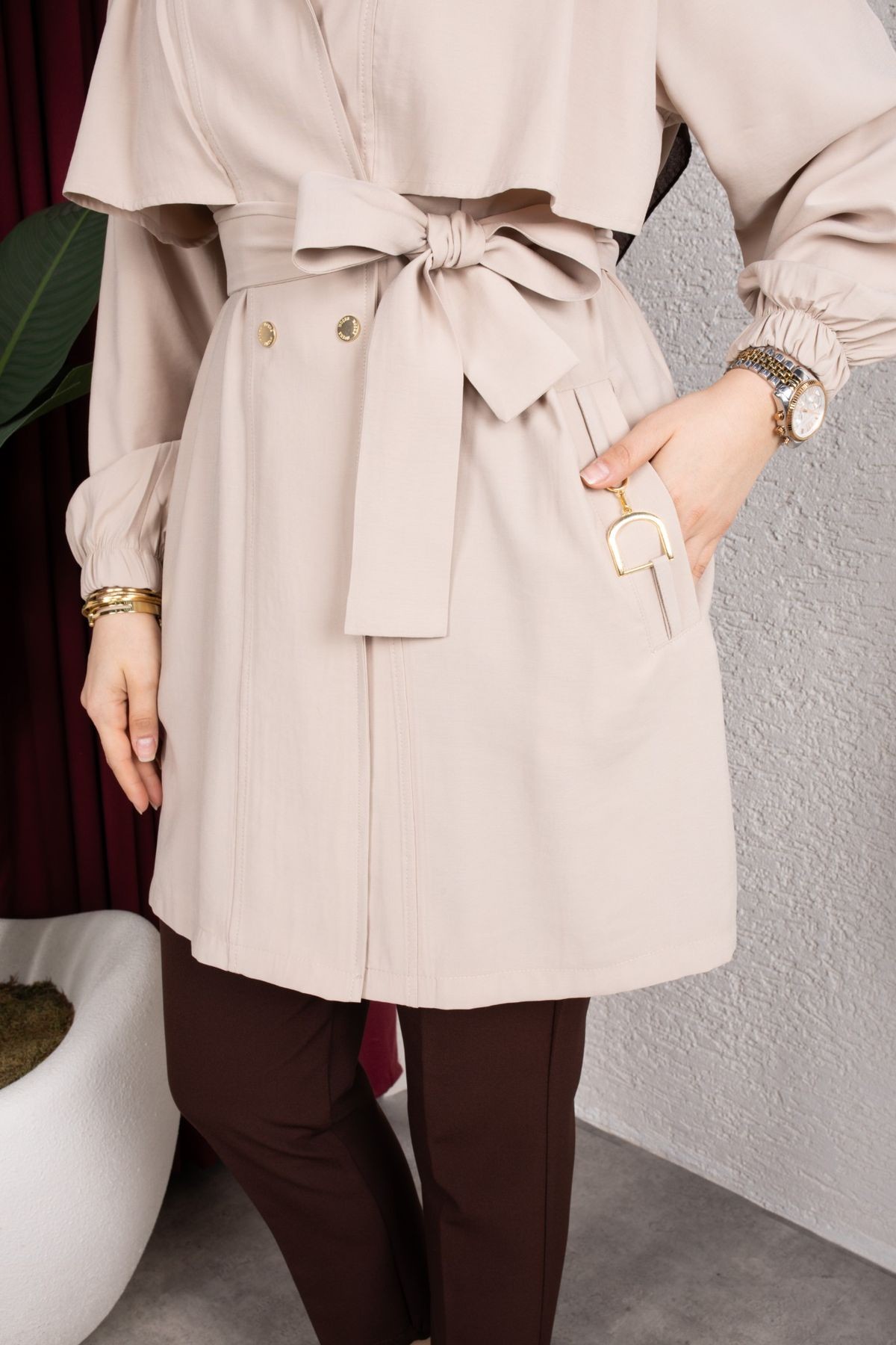 Naz Tesettür Kap - Bej