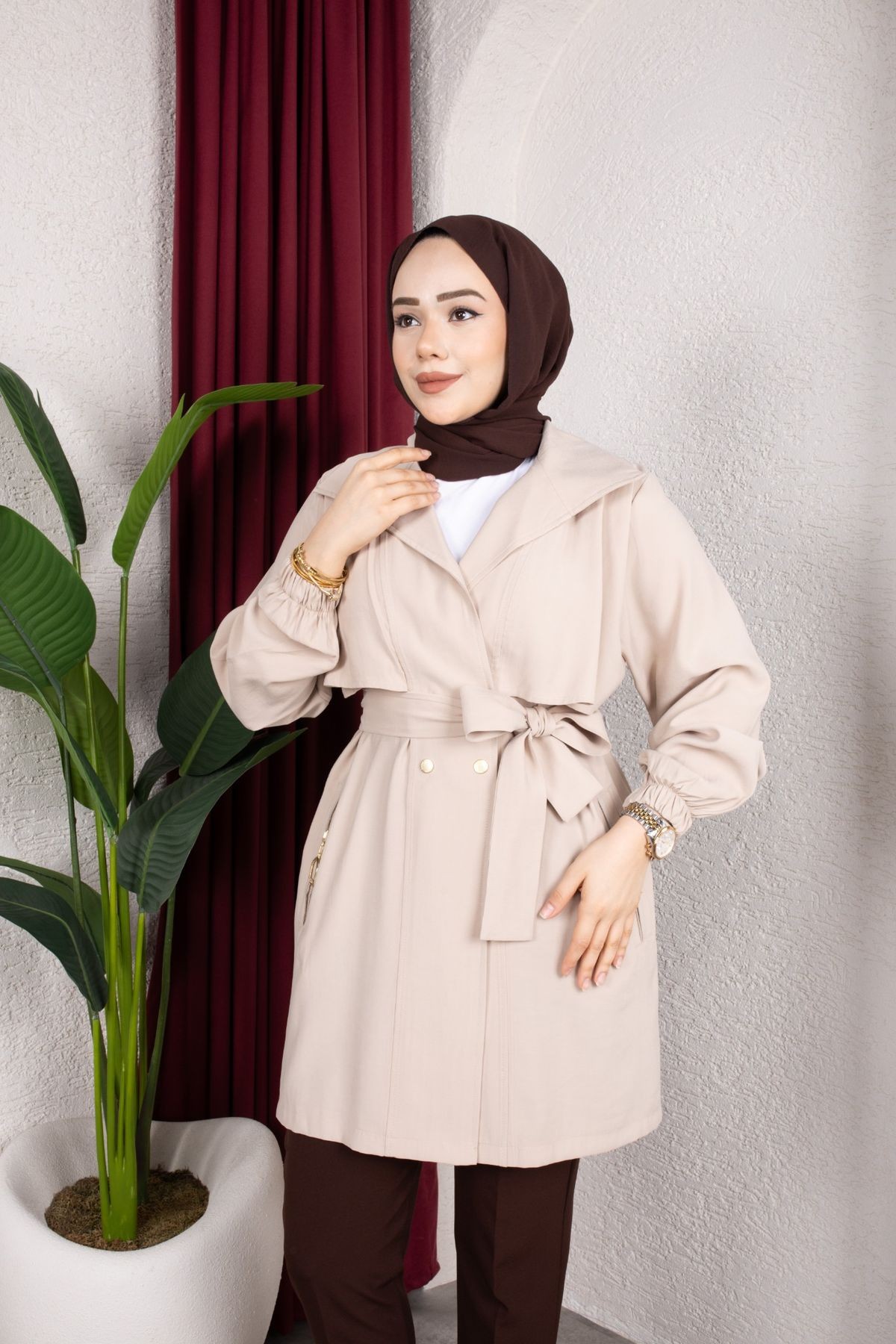 Naz Tesettür Kap - Bej