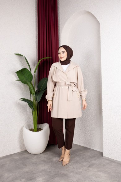 Naz Tesettür Kap - Bej