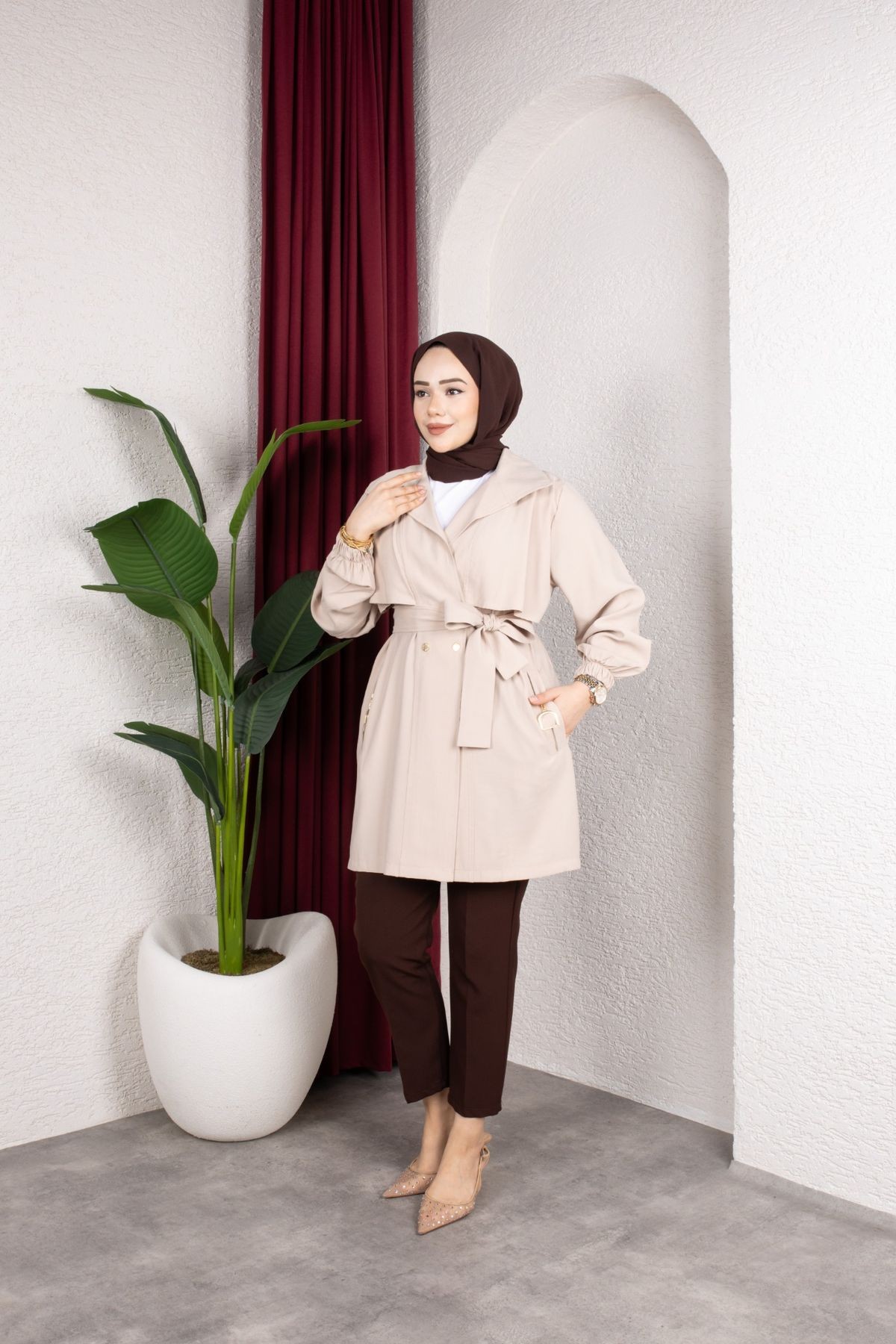 Naz Tesettür Kap - Bej