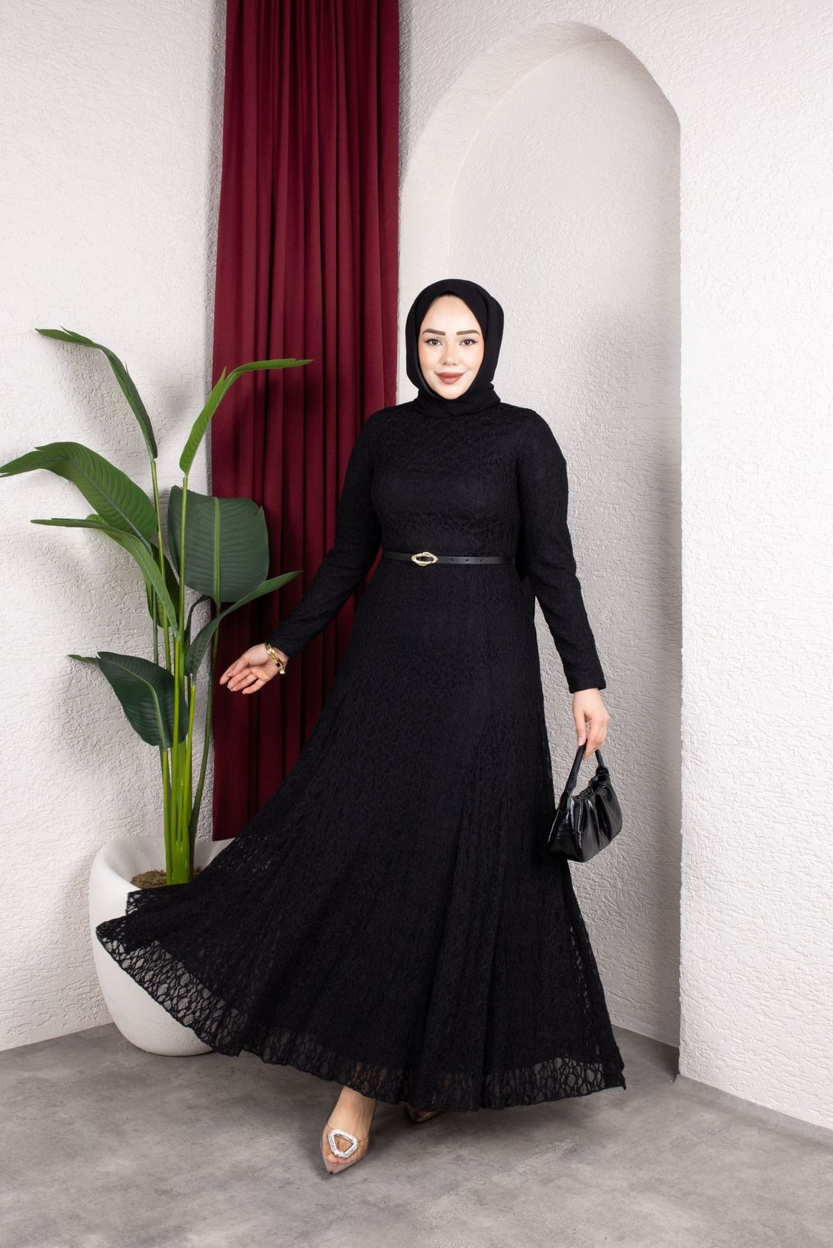 Dilruba Tesettür Elbise - Siyah