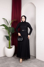 Dilruba Tesettür Elbise - Siyah