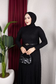 Dilruba Tesettür Elbise - Siyah