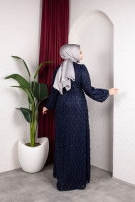 Aleen Tesettür Elbise - Lacivert