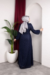 Aleen Tesettür Elbise - Lacivert