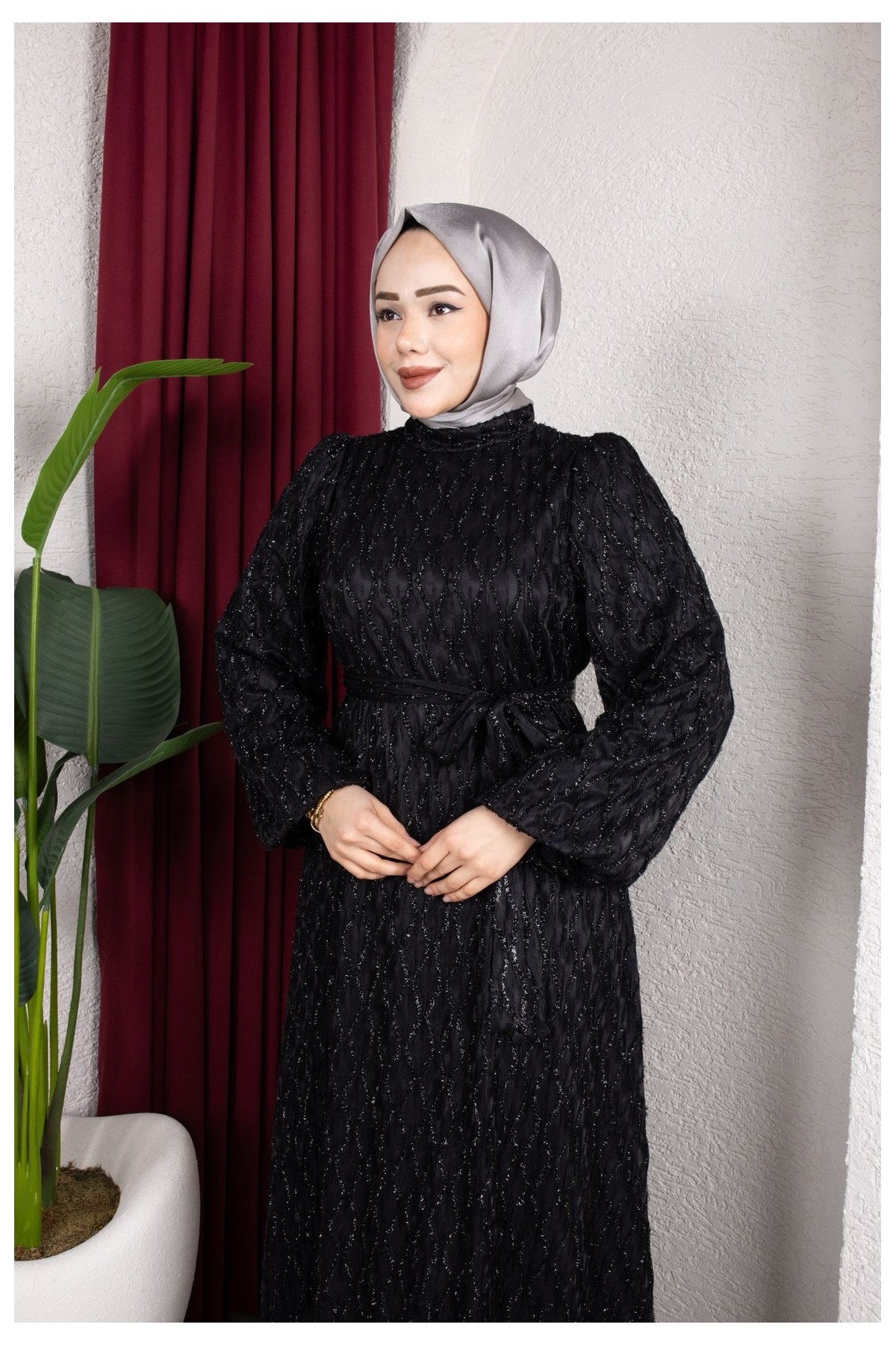 Aleen Tesettür Elbise - Siyah