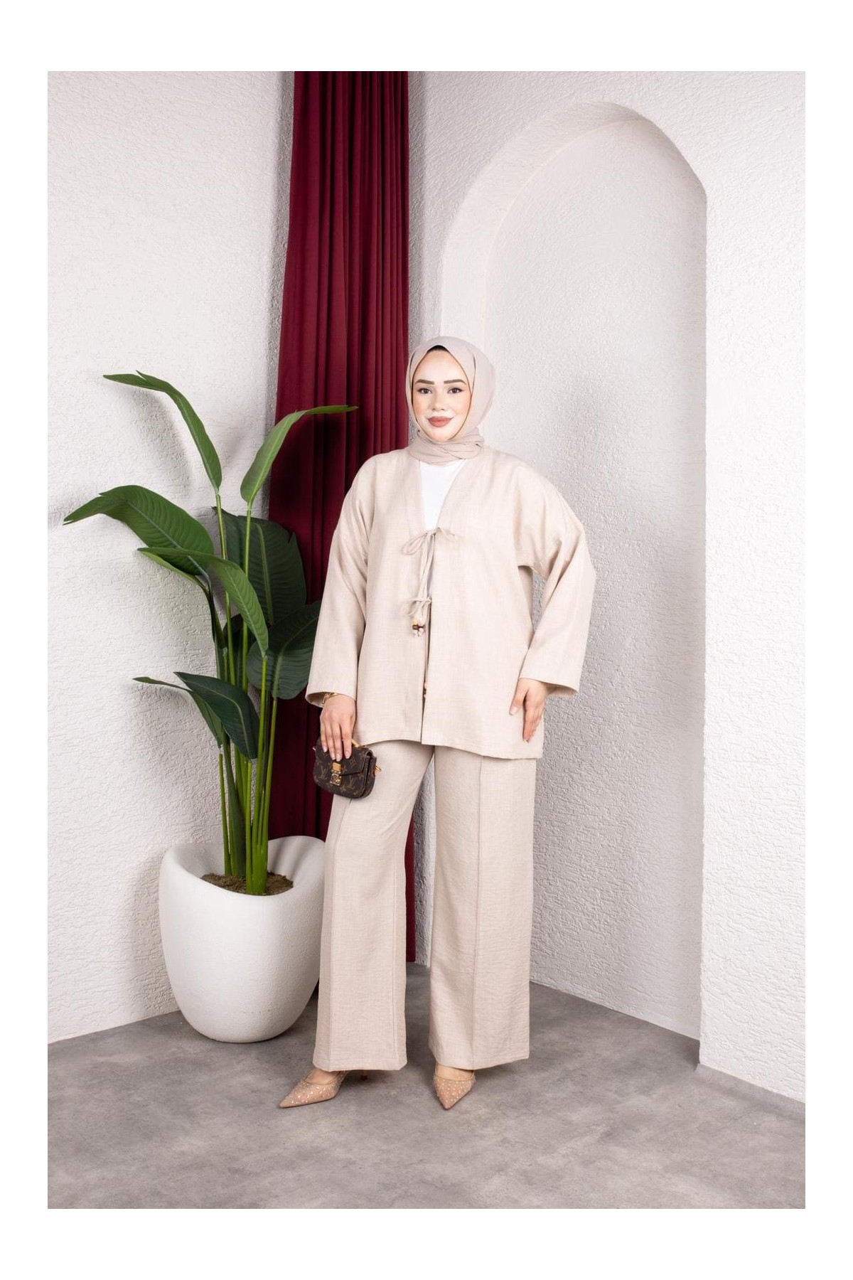Tanem Tesettür Takım - Bej