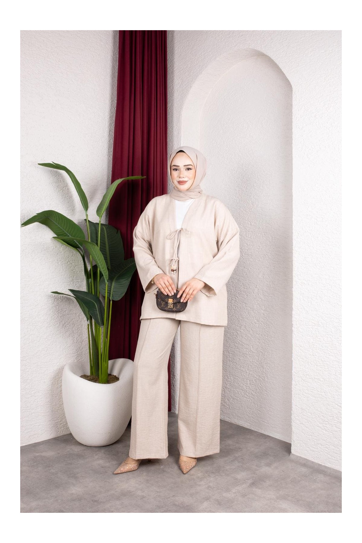 Tanem Tesettür Takım - Bej