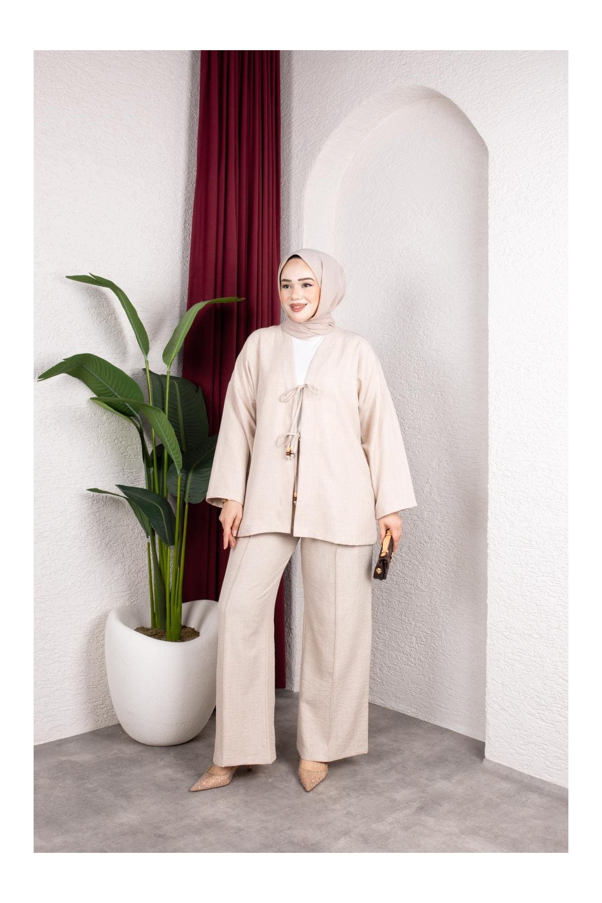 Tanem Tesettür Takım - Bej