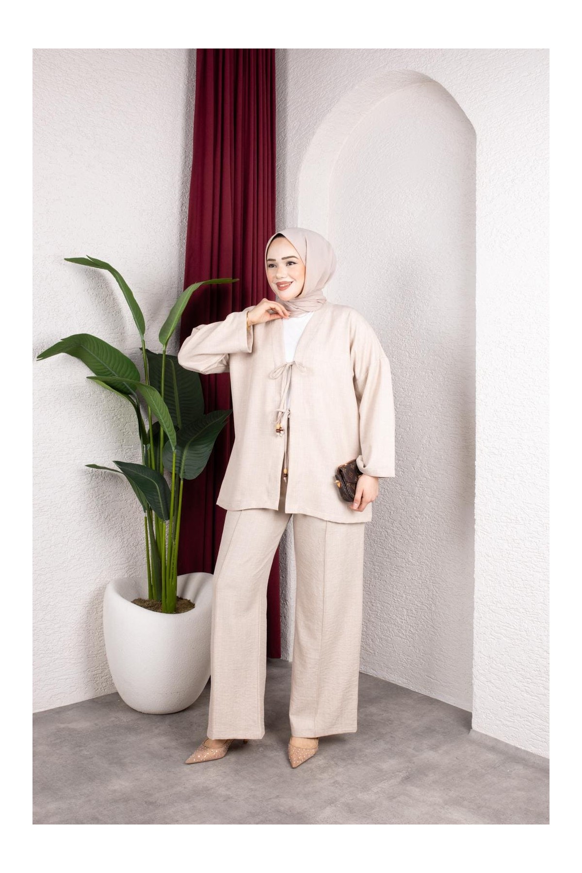 Tanem Tesettür Takım - Bej