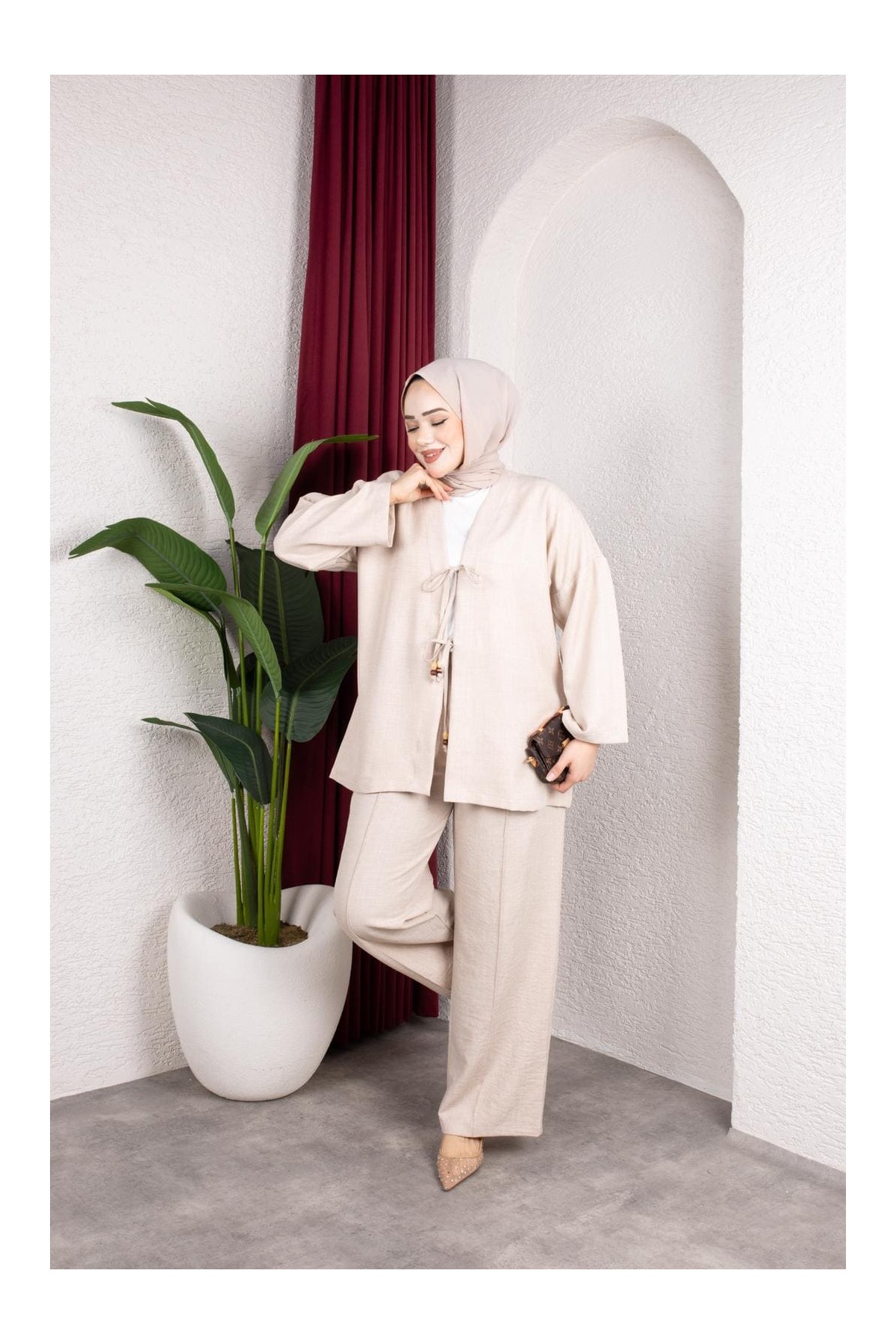 Tanem Tesettür Takım - Bej