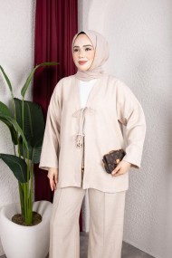 Tanem Tesettür Takım - Bej