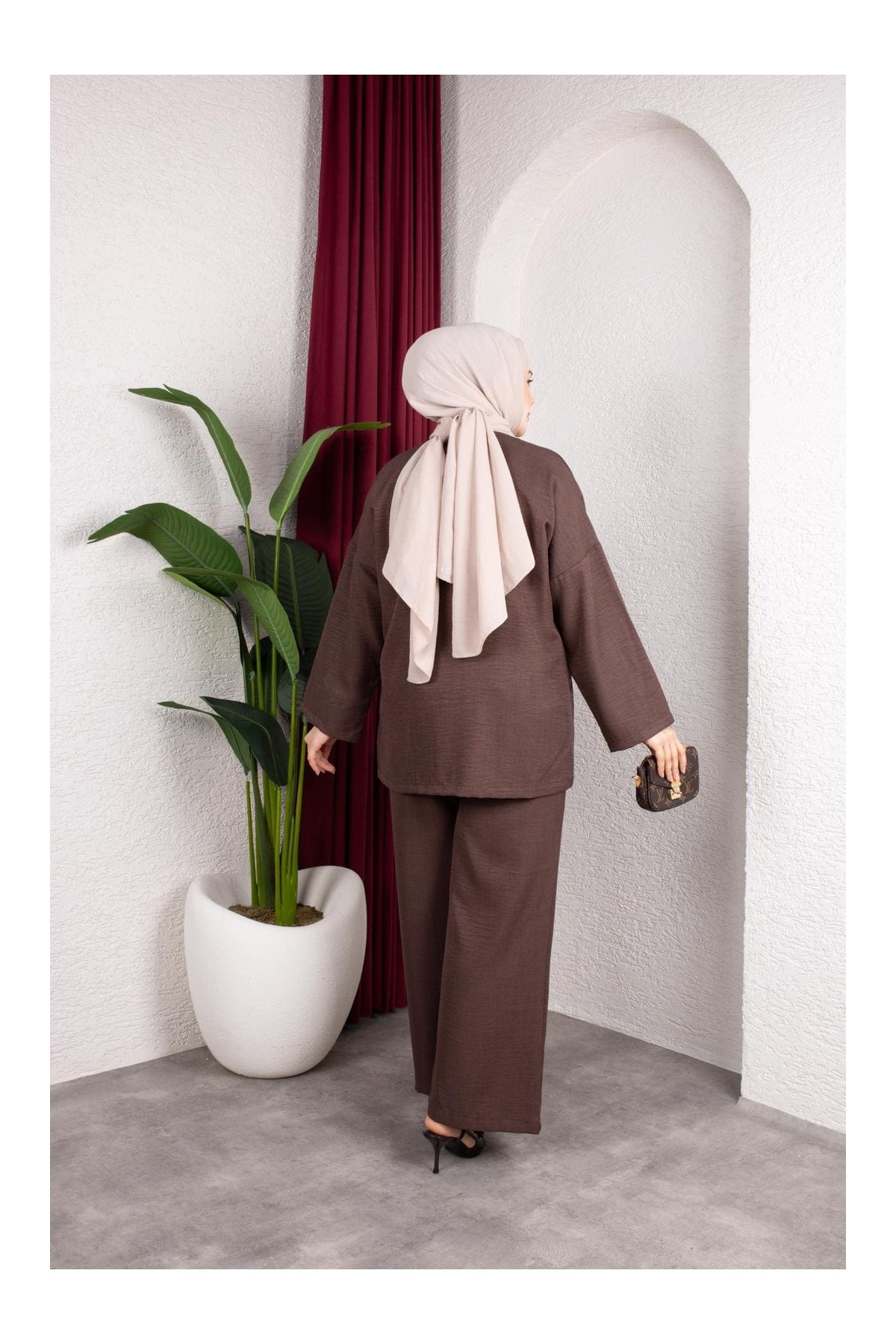 Tanem Tesettür Takım - Kahverengi