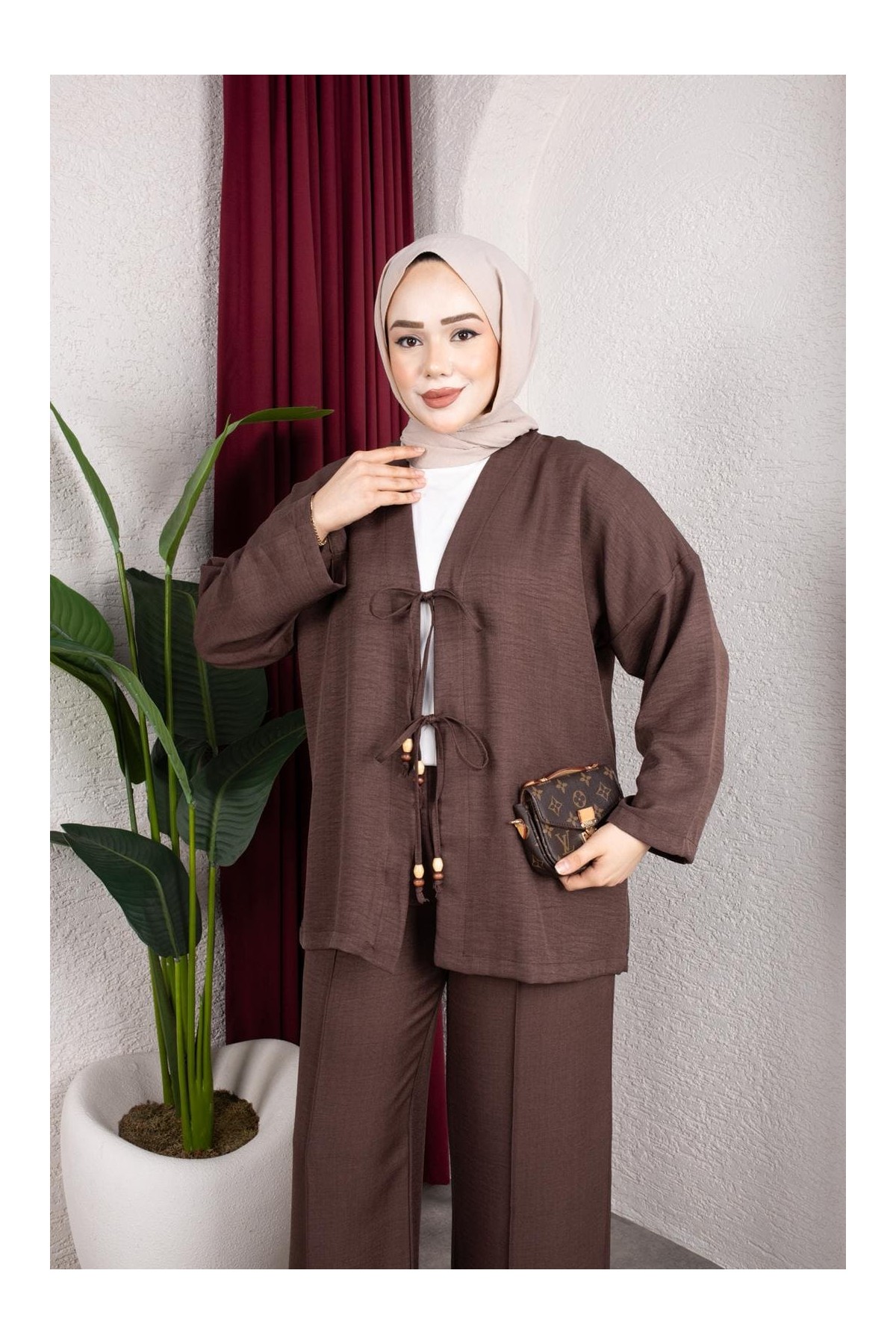 Tanem Tesettür Takım - Kahverengi