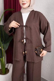 Tanem Tesettür Takım - Kahverengi