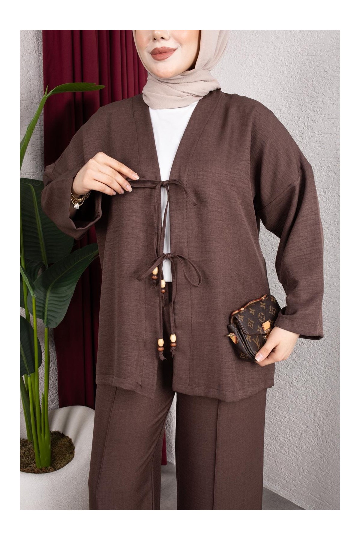 Tanem Tesettür Takım - Kahverengi