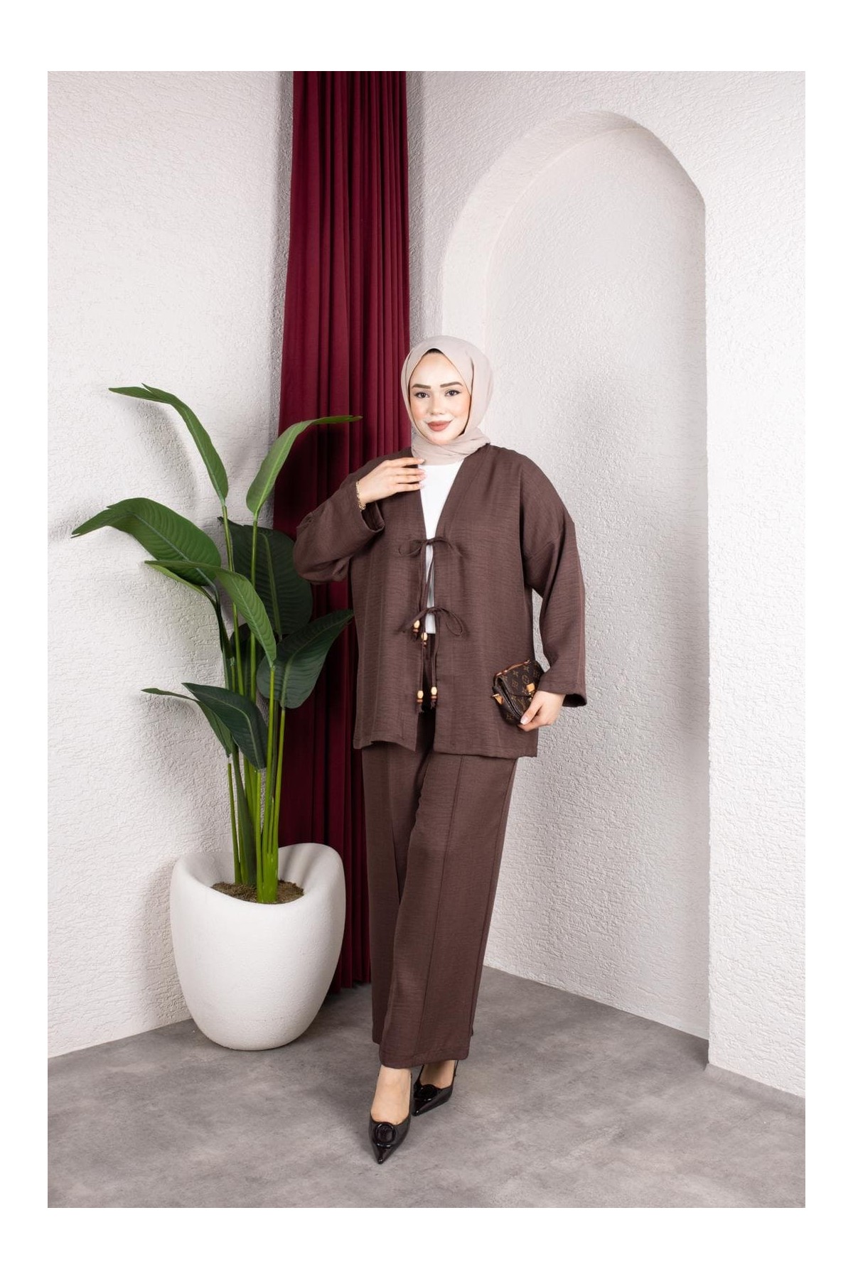 Tanem Tesettür Takım - Kahverengi