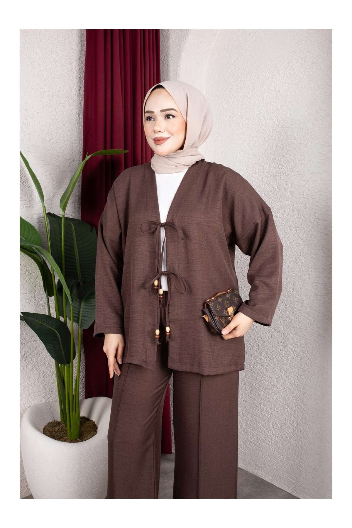 Tanem Tesettür Takım - Kahverengi