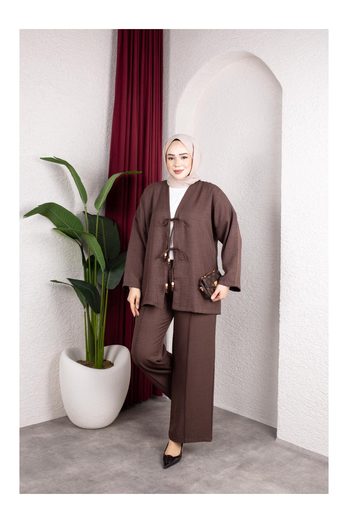 Tanem Tesettür Takım - Kahverengi