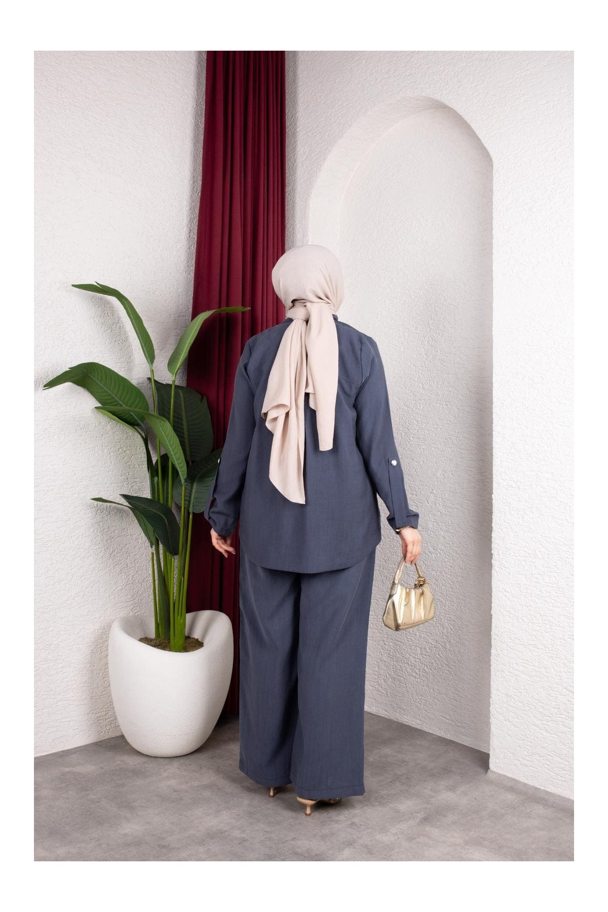 Reva Tesettür Takım - Mavi
