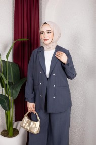 Reva Tesettür Takım - Mavi