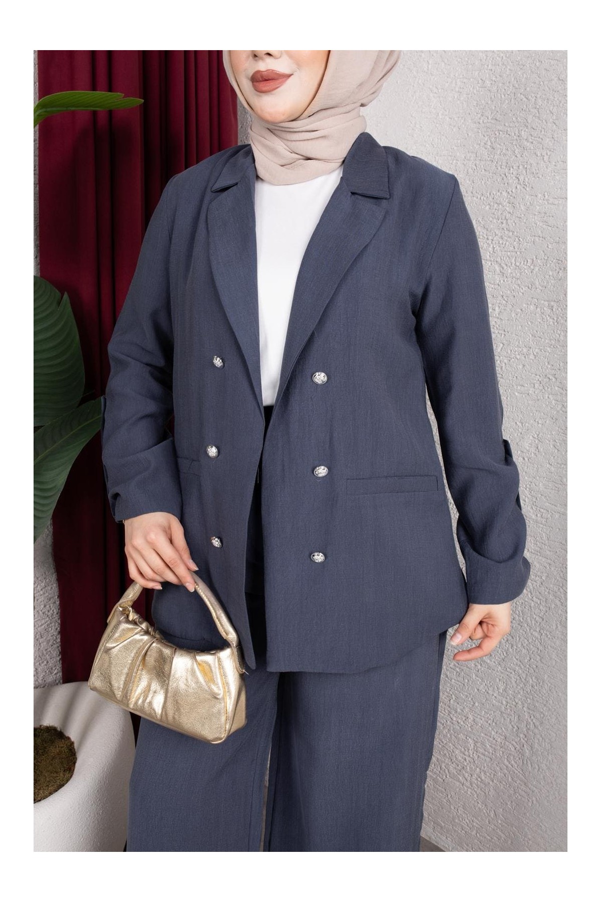 Reva Tesettür Takım - Mavi