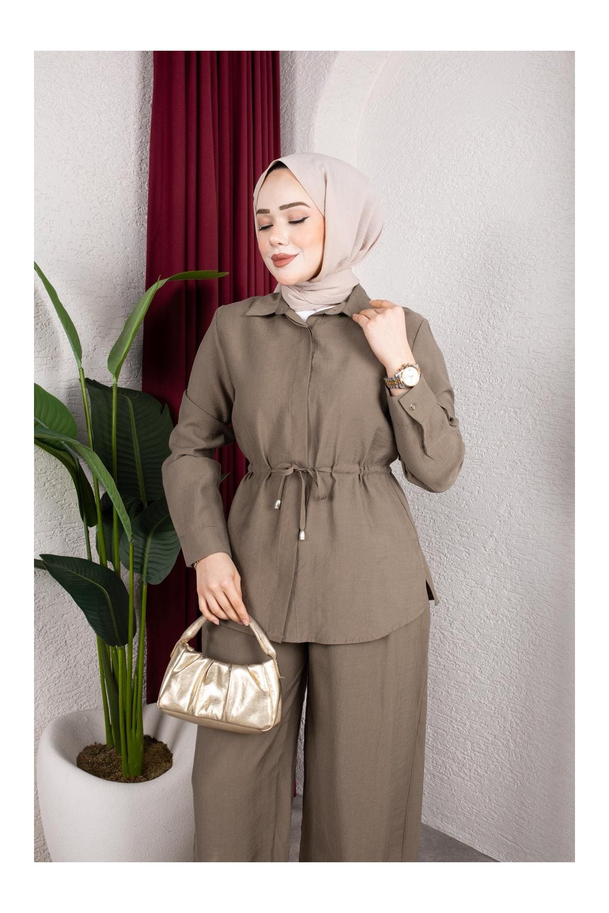 Selma Tesettür Takım - Haki