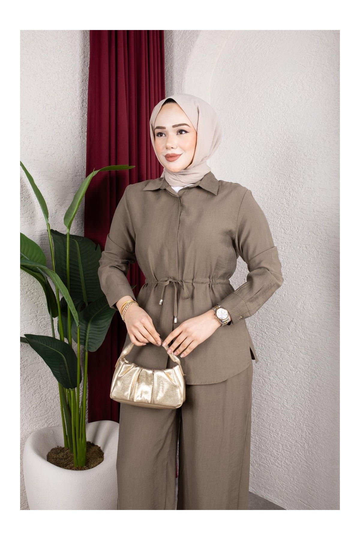 Selma Tesettür Takım - Haki