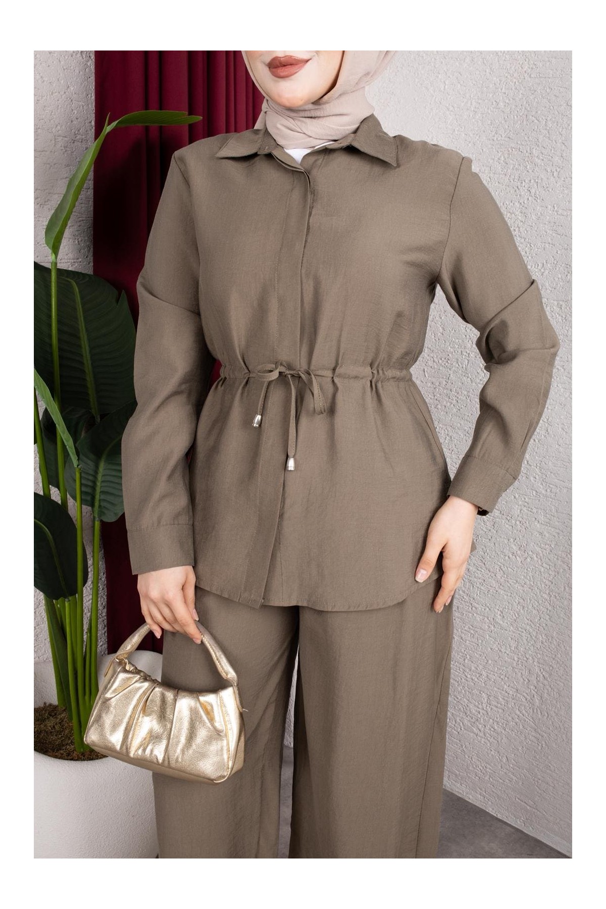 Selma Tesettür Takım - Haki