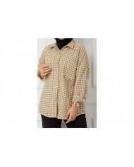 Ekose Cepli Gömlek - Hardal