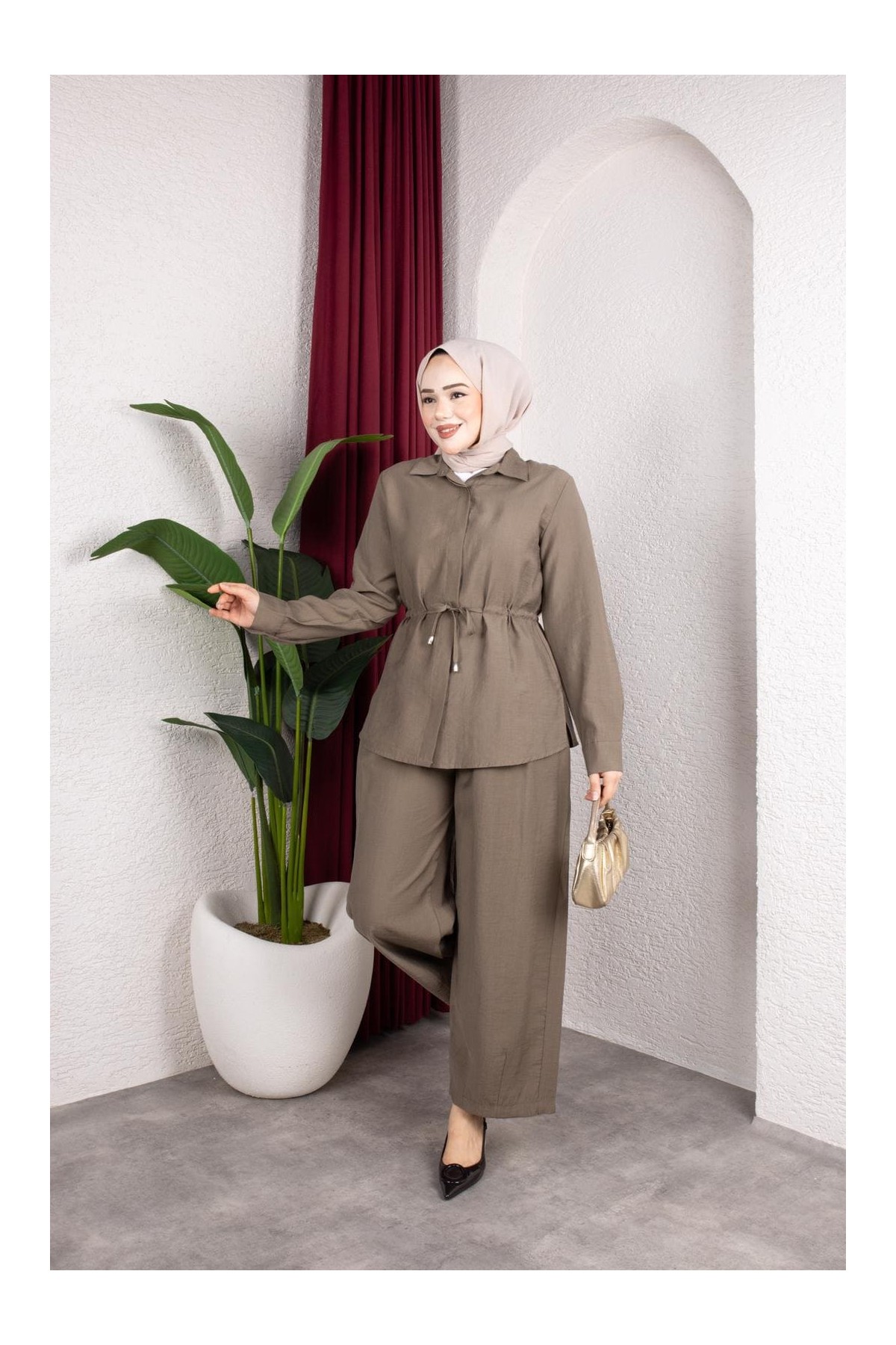 Selma Tesettür Takım - Haki